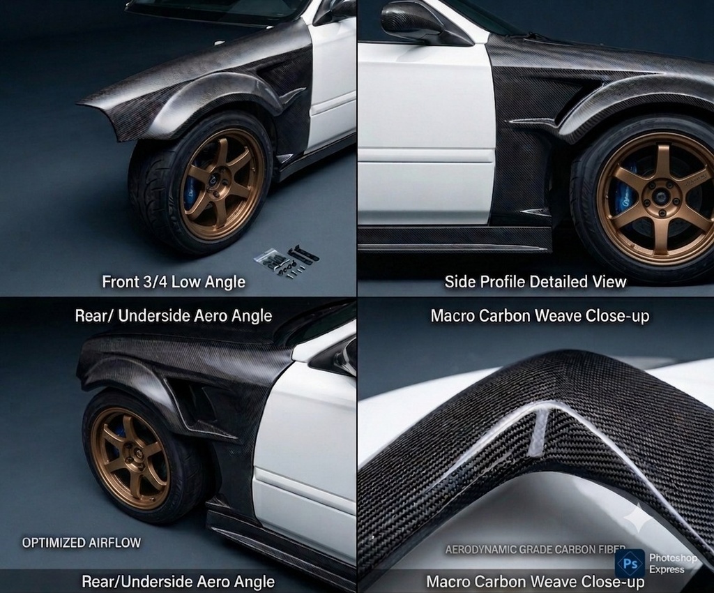 Honda Civic EK (1999-2000) | KAZE-C Series Carbon Rear Lip