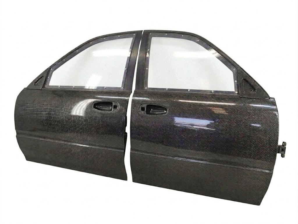 Honda Civic EG (1991–1995) | Carbon Fiber Doors (Pair) with Lexan Glass - Sedan (FRONT)