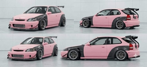 Honda Civic EK (1999-2000) | KAZE-C Complete Widebody Kit — 5 Pieces